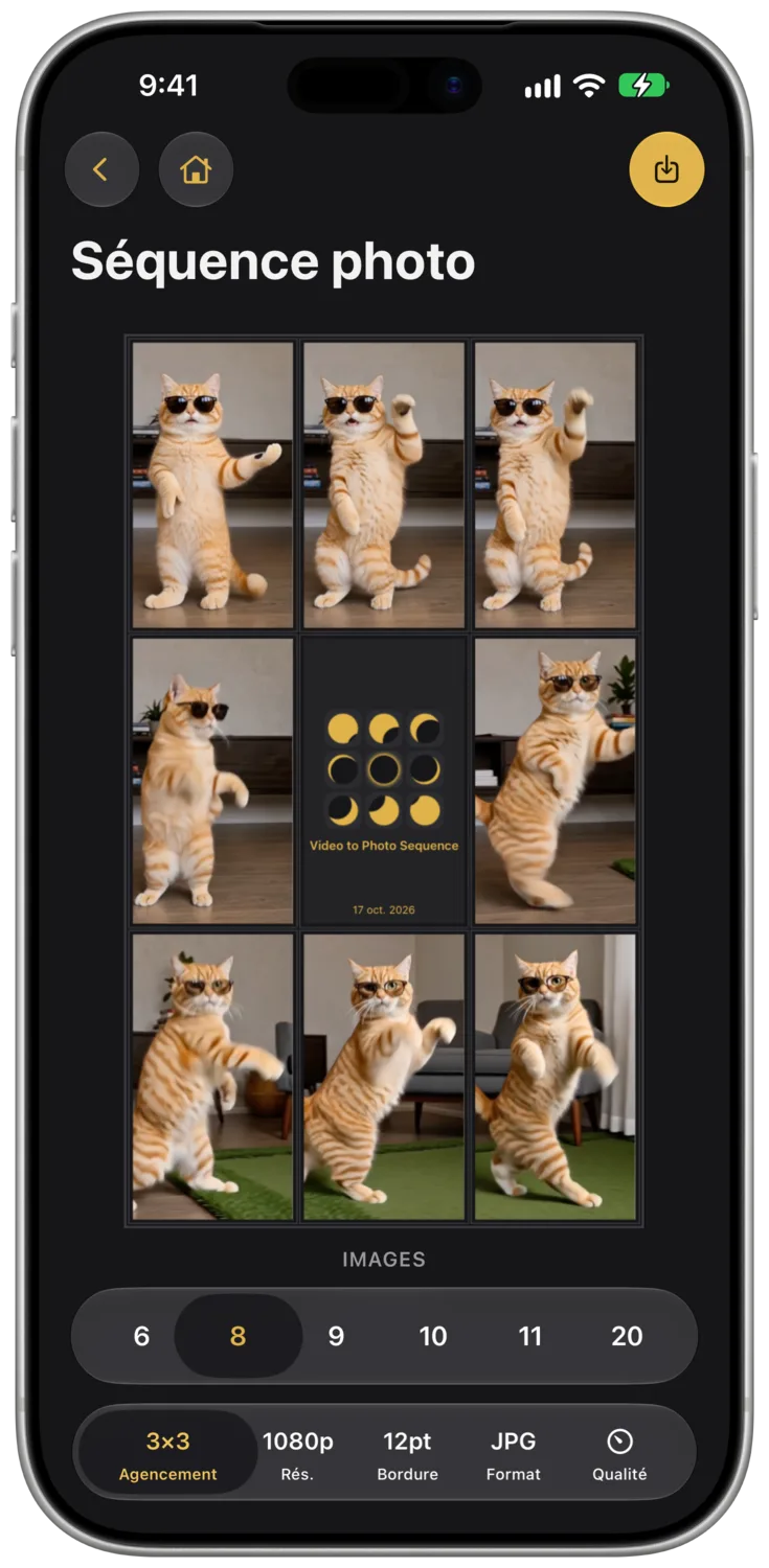 Une séquence photo générée sur iPhone.